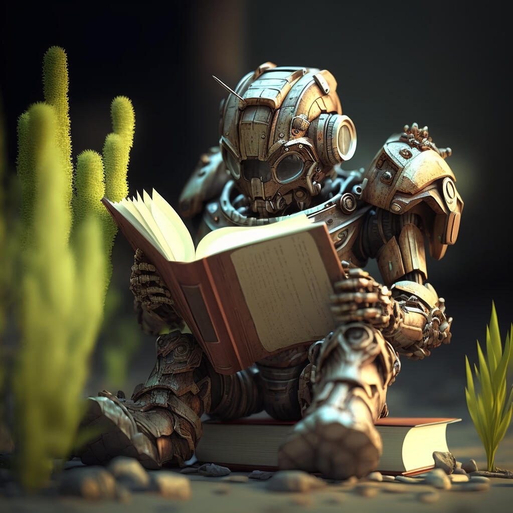 A smart robot reading prompts